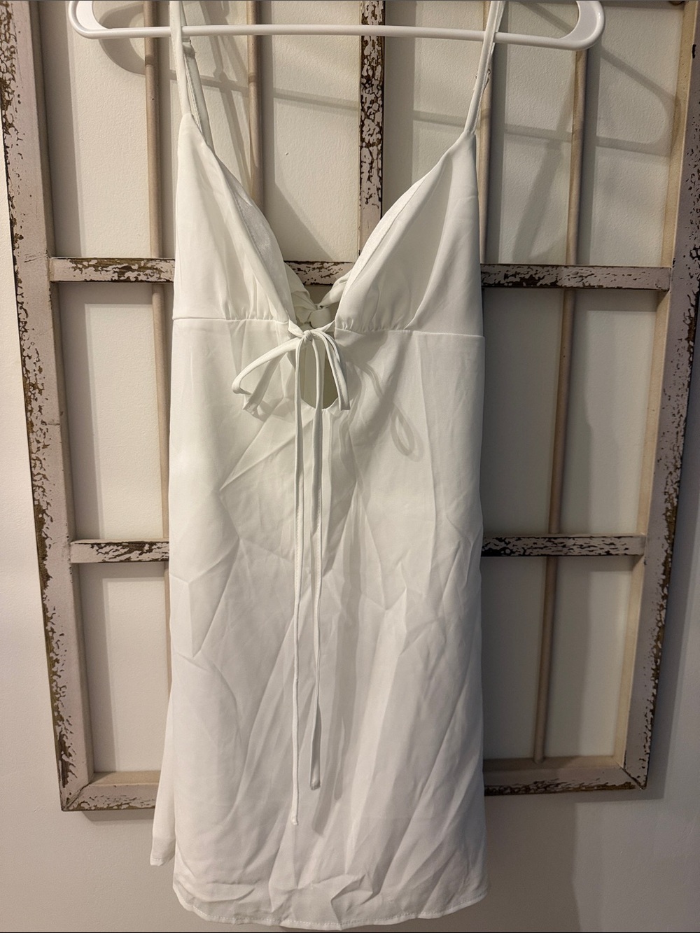 Women’s White Tie-Front Slip Dress - Brand Not Visible